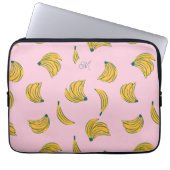Monogram Pink Banana Muster Laptopschutzhülle (Vorderseite)