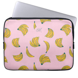 Monogram Pink Banana Muster Laptopschutzhülle