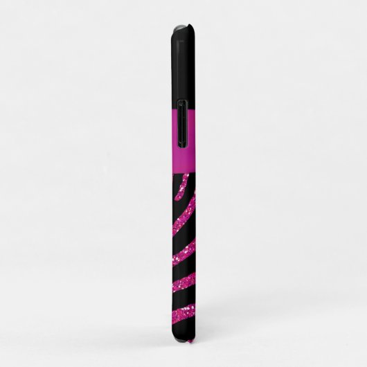 Monogram Pink, Black Glitzer Zebra iPhone 11 Fall Case-Mate iPhone Hülle (Hinten/Rechts)