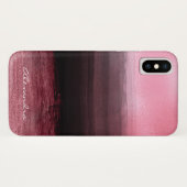 Monogram Pink & Black Ombre Foil Pinselstriche Case-Mate iPhone Hülle (Rückseite (Horizontal))