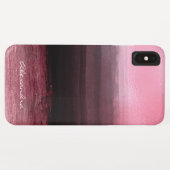Monogram Pink & Black Ombre Foil Pinselstriche Case-Mate iPhone Hülle (Rückseite (Horizontal))