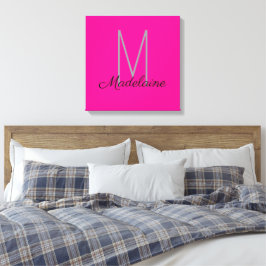 Monogram Pink Black Personal Elegant Leinwanddruck
