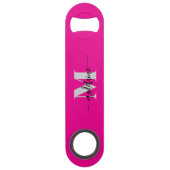 Monogram Pink Black Silver Personal Speed Flaschenöffner (Rückseite)