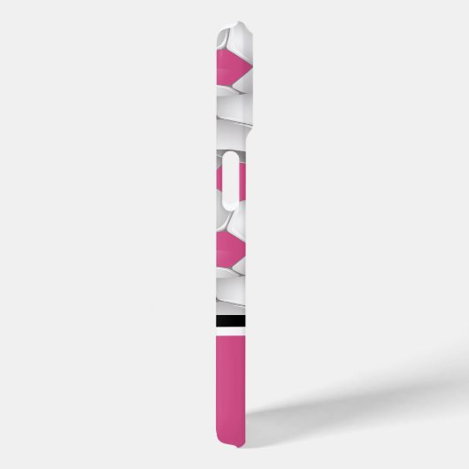 Monogram Pink Black Soccer Ball Pattern Case-Mate iPhone Hülle (Rückseite / Rechts)