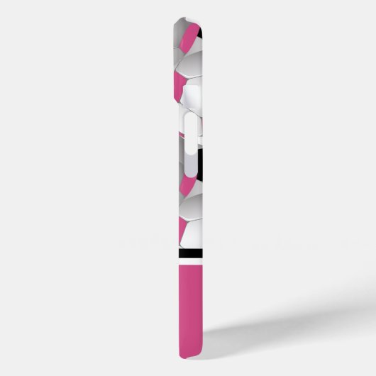 Monogram Pink Black Soccer Ball Pattern Case-Mate iPhone Hülle (Rückseite / Links)