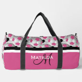 Monogram Pink Black Soccer Ball Pattern Duffle Bag (Vorderseite)