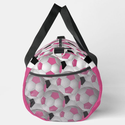 Monogram Pink Black Soccer Ball Pattern Duffle Bag (Rechts)
