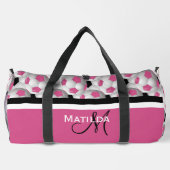 Monogram Pink Black Soccer Ball Pattern Duffle Bag (Rückseite)
