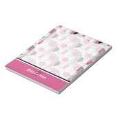 Monogram Pink Black Soccer Ball Pattern Notizblock (Rotiert)