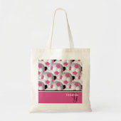 Monogram Pink Black Soccer Ball Pattern Tragetasche (Vorne)