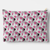 Monogram Pink Black Soccer Ball Pattern Zubehörtasche (Rückseite)