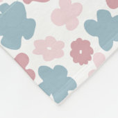 Monogram Pink Blue Floral Modern Boho Trendy Gesch Fleecedecke (Ecke)