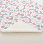 Monogram Pink Blue Floral Modern Boho Trendy Gesch Sherpadecke (3/4)