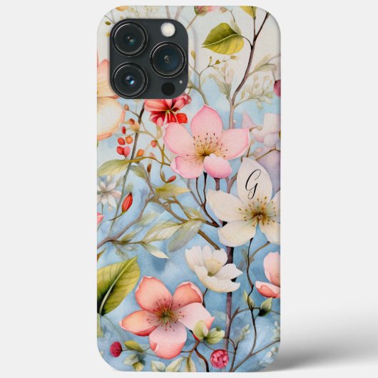 Monogram Pink Blue Green Case-Mate iPhone Hülle (Rückseite)