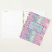 Monogram Pink Blue Silver Glitzer Mermaid Scales Planer (Anzeige)