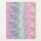 Monogram Pink Blue Silver Glitzer Mermaid Scales Planer (Rückseite)