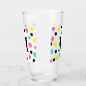 Monogram Pink Blue Yellow Polka Dots Glas (Links)