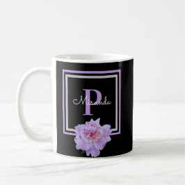 Monogram Pink Blume Black Coffee Tasse