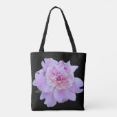 Monogram Pink Blume Black Modern Tasche (Rückseite)