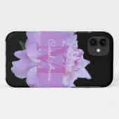 Monogram Pink Blume Classic Black Case-Mate iPhone Hülle (Rückseite (Horizontal))