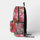 Monogram Pink Blume Floral Cool Stylish Modern Bedruckter Rucksack (Rechts)