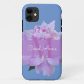 Monogram Pink Blume Soft Blue Case-Mate iPhone Hülle (Rückseite)