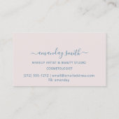 Monogram Pink Blush Blogger Influencer Baby Visitenkarte (Rückseite)