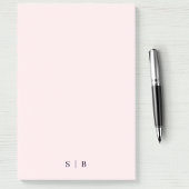 Monogram Pink Blush Modern Minimalistisch Post-it Klebezettel
