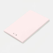Monogram Pink Blush Modern Minimalistisch Post-it Klebezettel (angewinkelt)