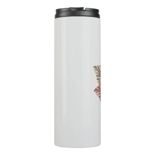 Monogram Pink Boho Girly Floral Initial L Thermosbecher (Rückseite)