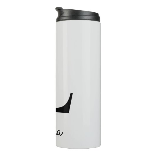 Monogram Pink Boho Girly Floral Initial L Thermosbecher (Nach rechts gedreht)