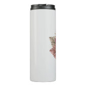 Monogram Pink Boho Girly Floral Initial Q Thermosbecher (Rückseite)