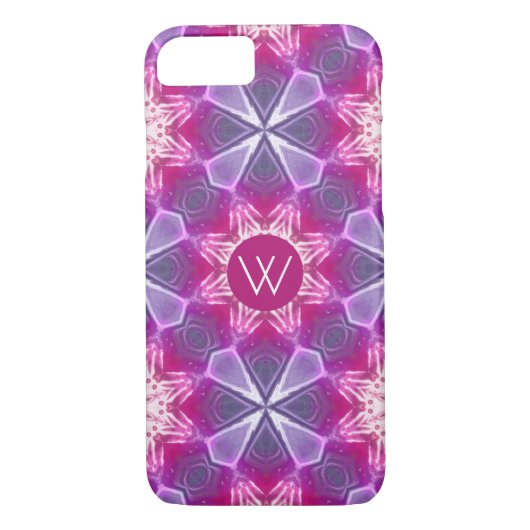 Monogram Pink Boho Muster Case-Mate iPhone Hülle (Rückseite)
