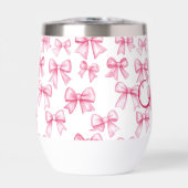 Monogram Pink Bow Coquette Ästhetische Preppy Tren (Vorderseite)