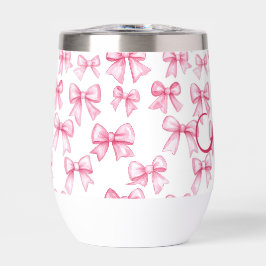 Monogram Pink Bow Coquette Ästhetische Preppy Tren