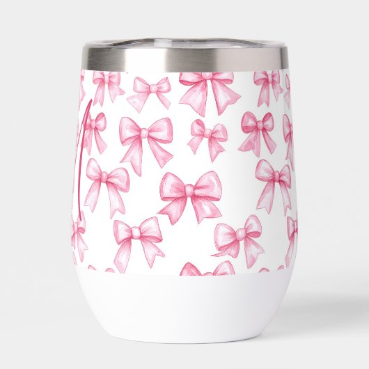 Monogram Pink Bow Coquette Ästhetische Preppy Tren (Rückseite)