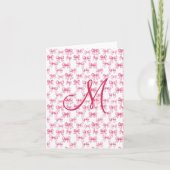 Monogram Pink Bow Coquette Ästhetische Stationieru (Vorderseite)