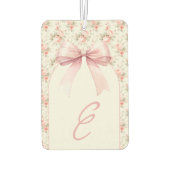 Monogram Pink Bow Coquette Autolufterfrischer (Rückseite)