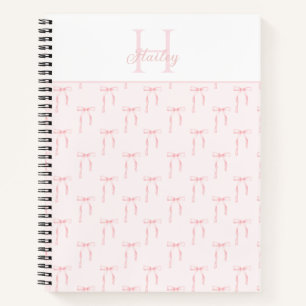 Monogram Pink Bow Notizblock