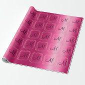 Monogram Pink Bridal Wedding Gold Diamond Frame Geschenkpapier (Ungerollt)