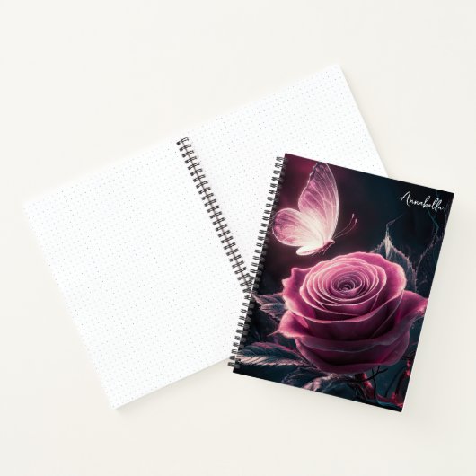 Monogram Pink Butterfly Notizblock (Innenseite)