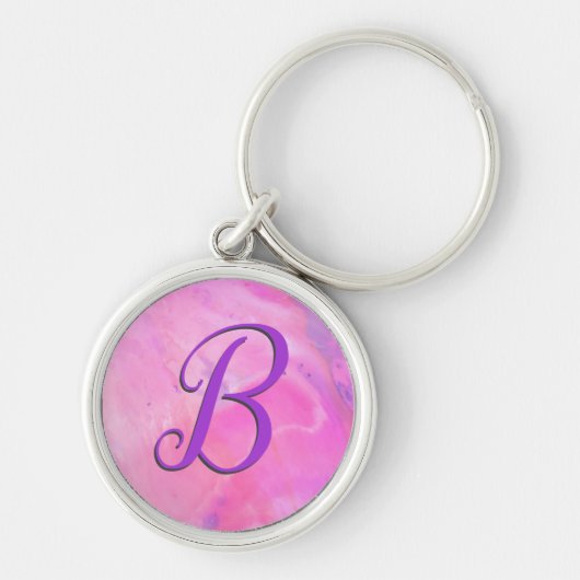 Monogram Pink Chem 5 Script Schlüsselanhänger (Vorne)