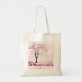 Monogram Pink Cherry Blossom Tote Bag Tragetasche (Vorne)