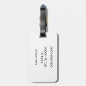 Monogram Pink Chic Eiffelturm-Muster Gepäckanhänger (Rückseite vertikal)