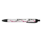 Monogram Pink Chic Eiffelturm-Muster Kugelschreiber (Unterseite)