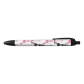 Monogram Pink Chic Eiffelturm-Muster Kugelschreiber (Oberseite)