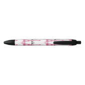 Monogram Pink Chic Eiffelturm-Muster Kugelschreiber (Rückseite)