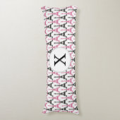 Monogram Pink Chic Eiffelturm-Muster Seitenschläferkissen (Vorderseite Vertikal)