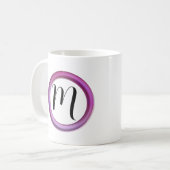 Monogram Pink Circle Coffee Tasse (Vorderseite Links)