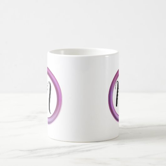 Monogram Pink Circle Coffee Tasse (Mittel)